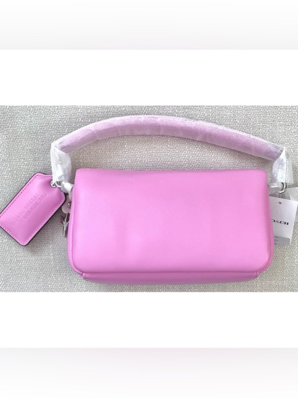 COACH “The Summer I Turned Pretty” Pillow Tabby Shoulder Bag 20, VIVID PINK - Picture 3 of 16